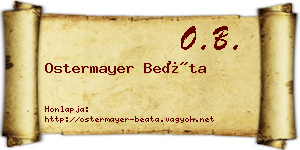 Ostermayer Beáta névjegykártya